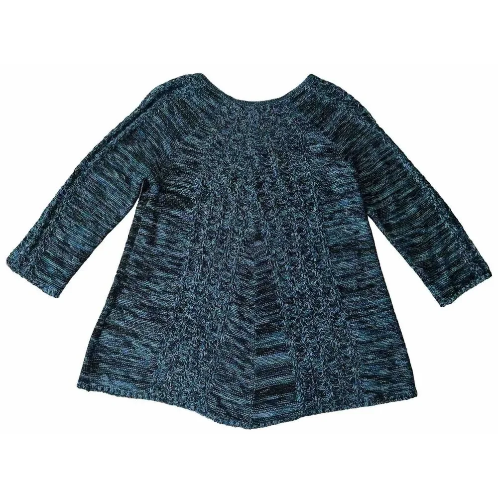 Studio Works Womens M Open Knit Acrylic Tunic Sweater Light Top - Picture 2 of 10